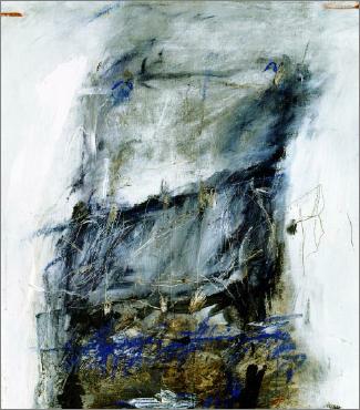 J&ouml;rg Miszewski - Malerei auf Leinwand / Blauer Stuhl