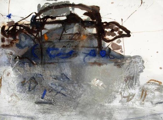 Jörg Miszewski Malerei auf Papier - Landschaftszeichen