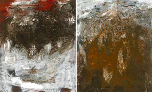 Jörg Miszewski Malerei auf Papier - Diptychon